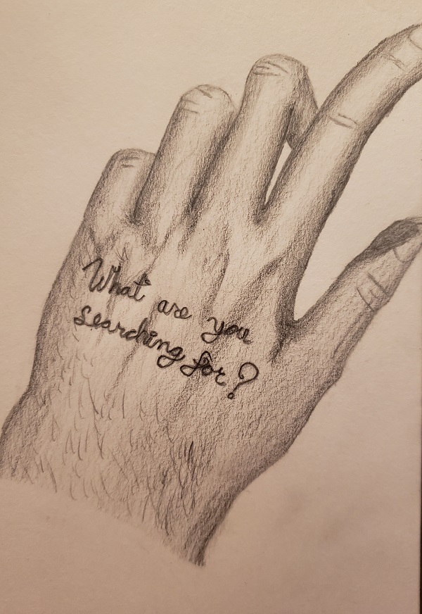 hand with text on it